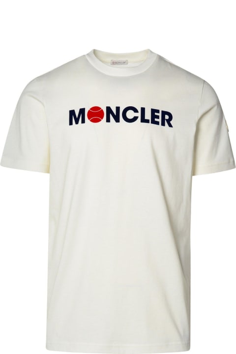 Moncler Topwear for Men Moncler Logo Flocked Crewneck T-shirt