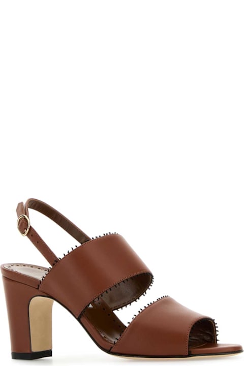Manolo Blahnik لـ Kids Manolo Blahnik Caramel Leather Persio Sandals