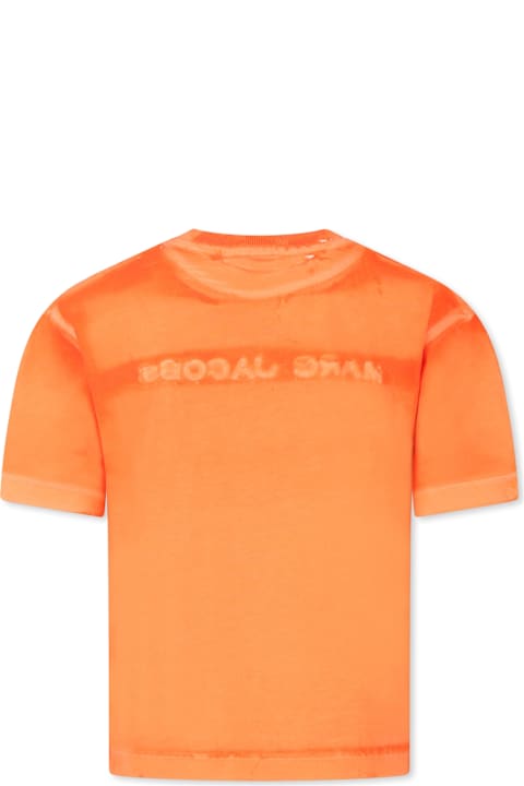 Little Marc Jacobs T-Shirts & Polo Shirts for Boys Little Marc Jacobs Orange T-shirt For Kids With Logo
