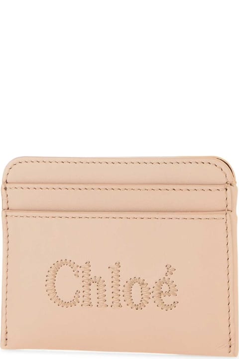 Accessories for Women Chloé Antiqued Pink Leather Sense Card Holder