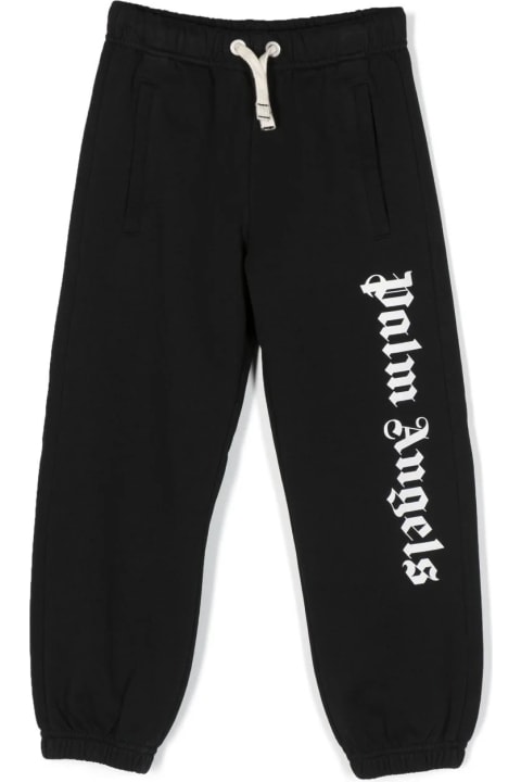 Sale for Kids Palm Angels Black Joggers With Logo