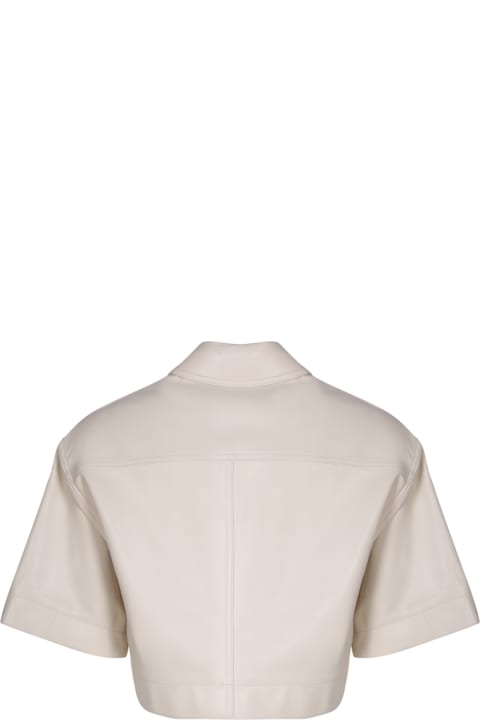 STAND STUDIO Women STAND STUDIO Ivory Faux Leather Shirt By Stand Studio