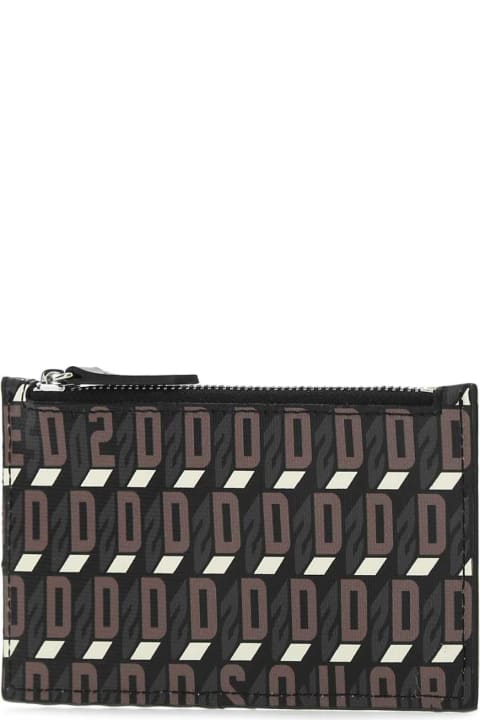 Wallets for Women Dsquared2 Printed Canvas Card Holder