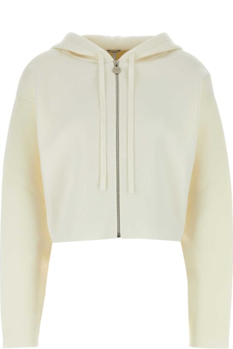 آخر صيحات الموضة من السيدات Loewe White Stretch Wool Blend Sweatshirt