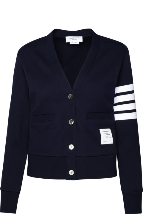 Sweaters for Women Thom Browne Navy Cotton Cardigan