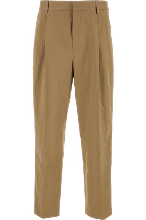 Dries Van Noten سراويل لـ القسم الرجالي Dries Van Noten Biscuit Stretch Cotton Pant