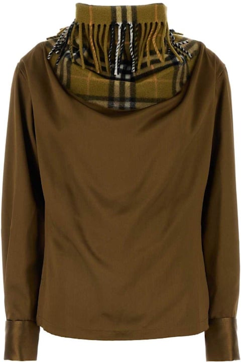 Burberry Sale for Women Burberry Fringe Detailed Long-sleeved Top