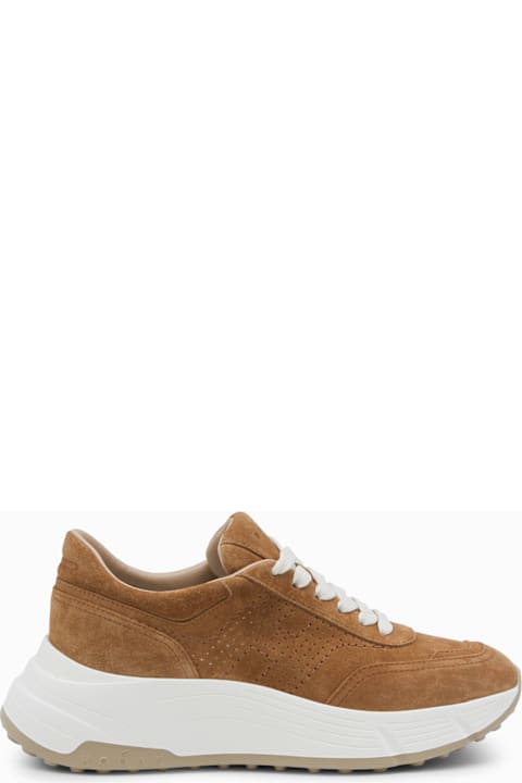 Hogan Brown Leather Sneakers