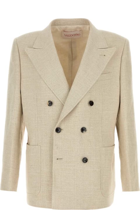 Valentino Garavani Coats & Jackets for Women Valentino Garavani Beige Linen Blend Blazer