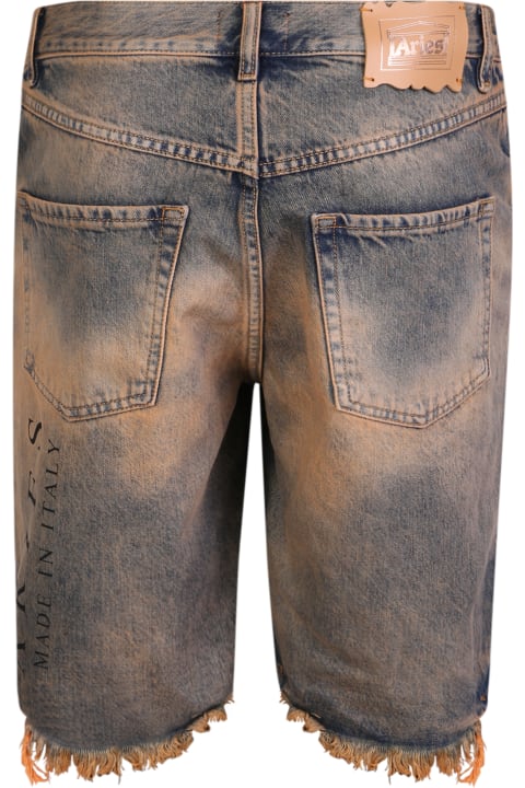 Aries Pants for Men Aries Distressed Denim Shorts