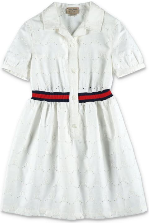 Fashion for Kids Gucci Allover Logo Embroidered Shirt Dress
