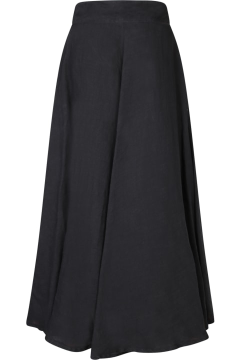 120% Lino Clothing for Women 120% Lino Black Linen Full-length Skirt