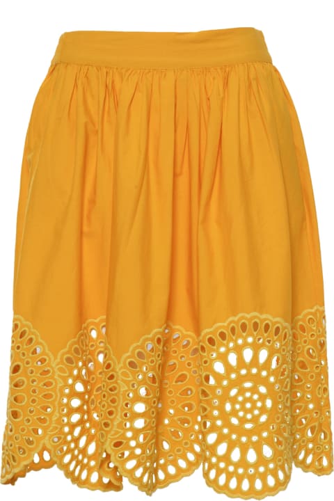 Bottoms for Girls Stella McCartney Kids Yellow Skirt With Lace