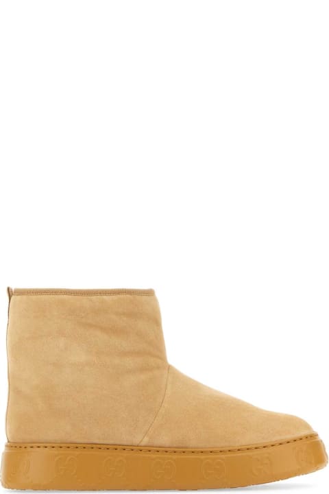 Gucci Boots for Women Gucci Beige Suede Ankle Boots