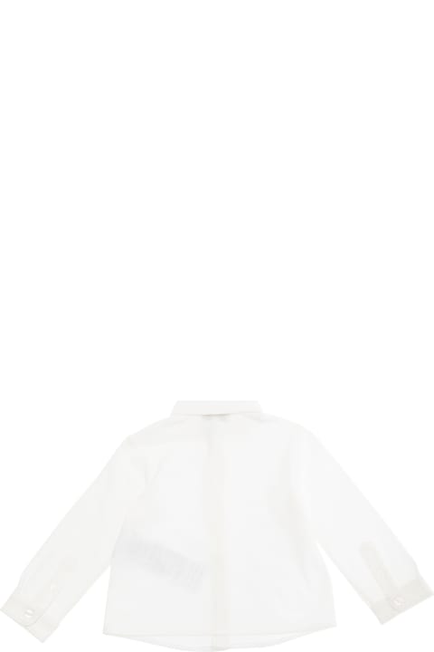 Homeware Emporio Armani White Shirt With Classic Collar And Tonal Logo Embroidery On The Front In Cotton Baby