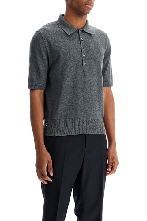 Thom Browne Shirts for Men Thom Browne 4-bar Short-sleeved Knitted Polo Shirt