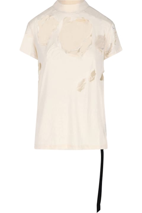 DRKSHDW for Women DRKSHDW Destroyed T-shirt With "tommy T" Lace