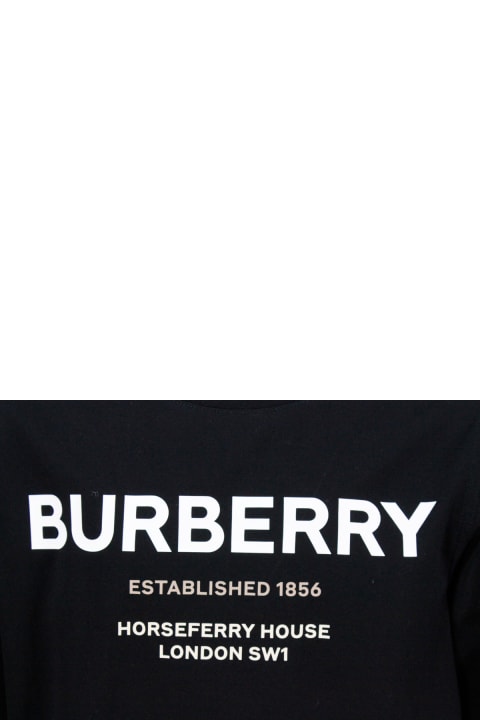Burberry Kids Burberry Short-sleeved Crew-neck T-shirt With Logo Lettering