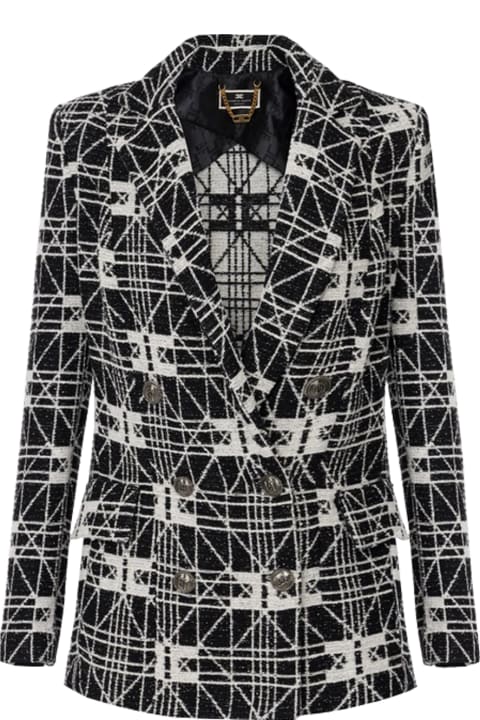 Elisabetta Franchi Coats & Jackets for Women Elisabetta Franchi Double-breasted Tweed Jacket