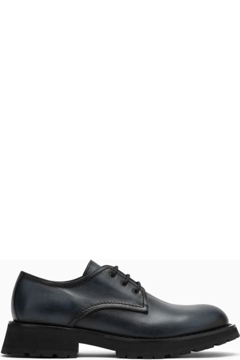 Loafers & Boat Shoes for Men Alexander McQueen Smooth Anthracite Grey Leather Lace-ups