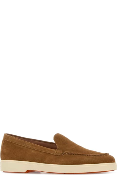Santoni Camel Suede Yalta Loafers