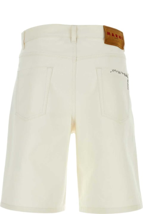 Marni Pants for Men Marni White Denim Bermuda Shorts
