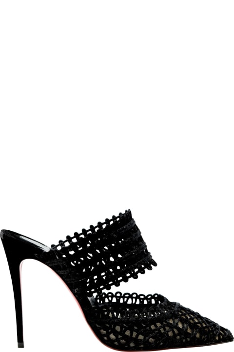 Christian Louboutin Shoes for Women Christian Louboutin Christian Louboutin Black Patent Deia 100 Sandals