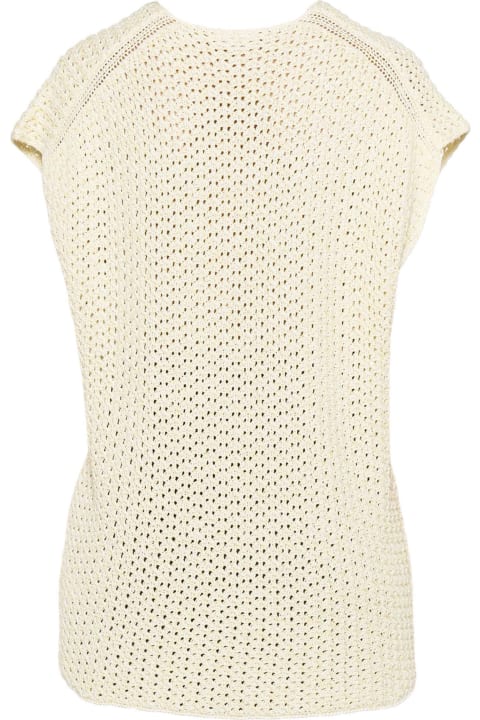 أدوات منزلية Fabiana Filippi Light Yellow Cotton Blend Top