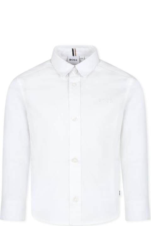 Fashion for Boys Hugo Boss White Shirt For Boy With Logo