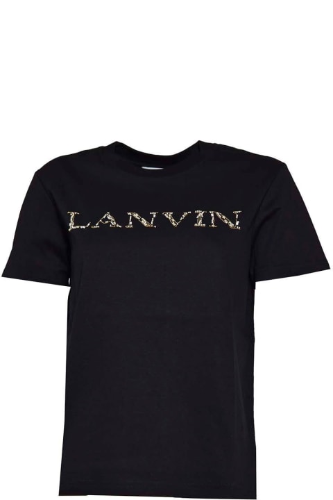 Lanvin Topwear for Women Lanvin Logo Embellished Crewneck T-shirt