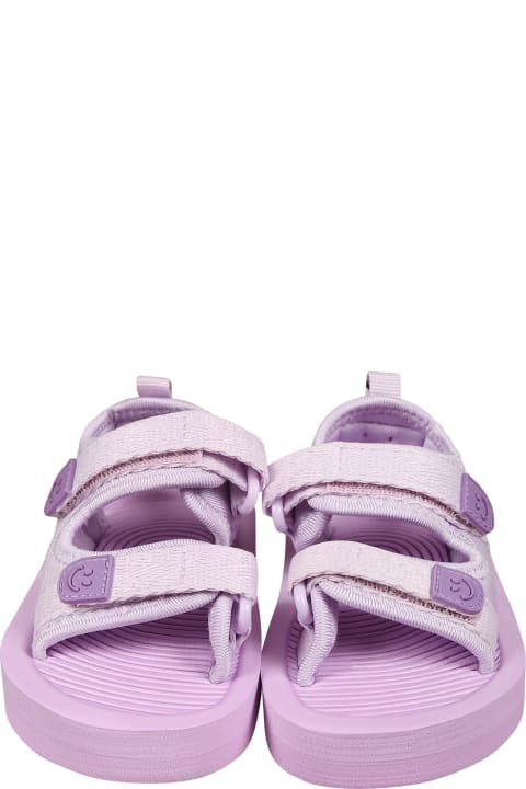 Molo Shoes for Baby Boys Molo Purple Sandals For Baby Girl With Logo