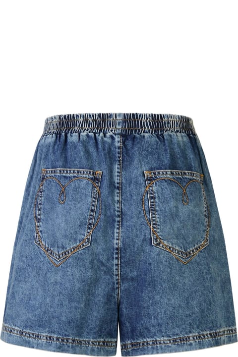 M05CH1N0 Jeans Pants & Shorts for Women M05CH1N0 Jeans Blue Cotton Jeans Shorts