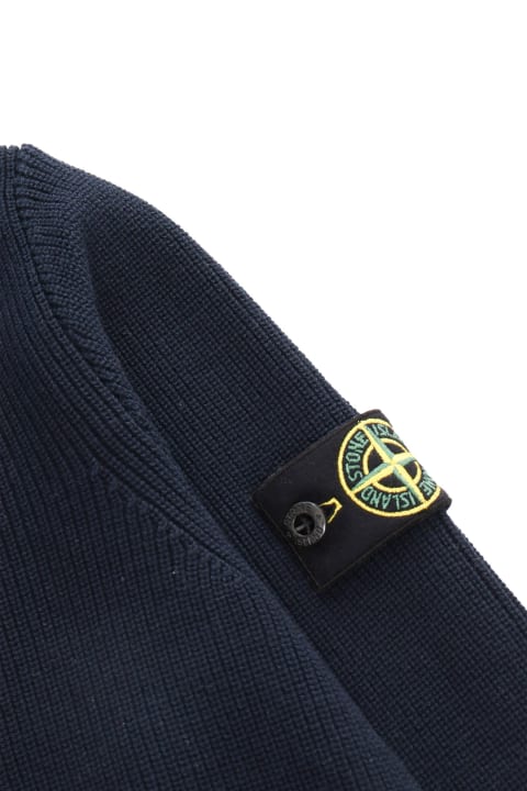 Fashion for Boys Stone Island Junior Black Sweater With Logo