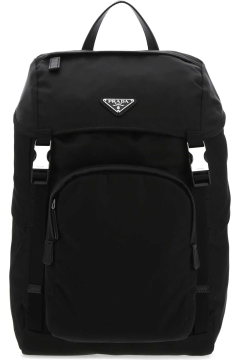 Bags for Men Prada Black Re-nylon Backpack