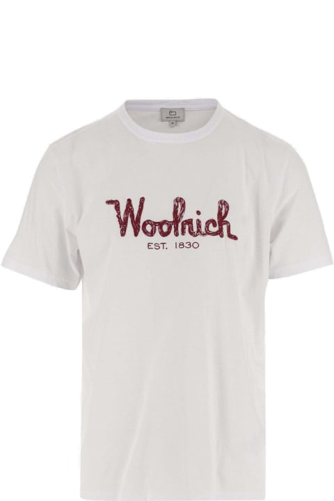 Woolrich Men Woolrich Logo Embroidered Crewneck T-shirt