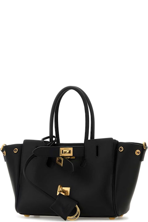 Balenciaga Black Leather Carry All Bel Air Shopping Bag