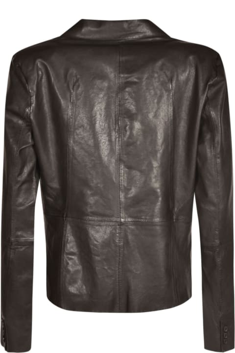 Single-buttoned Leather Jacket