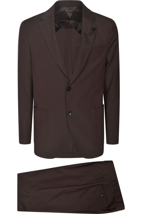Suits for Men Lardini Patched Pocket Regular Plain Suit