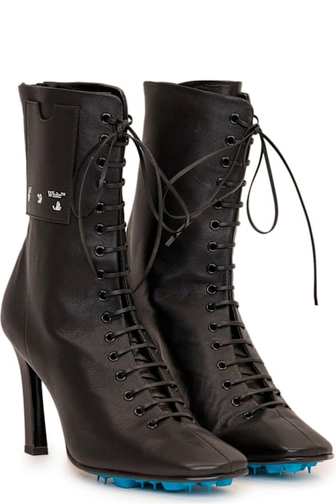 Homeware Off-White Leather Heel Boots