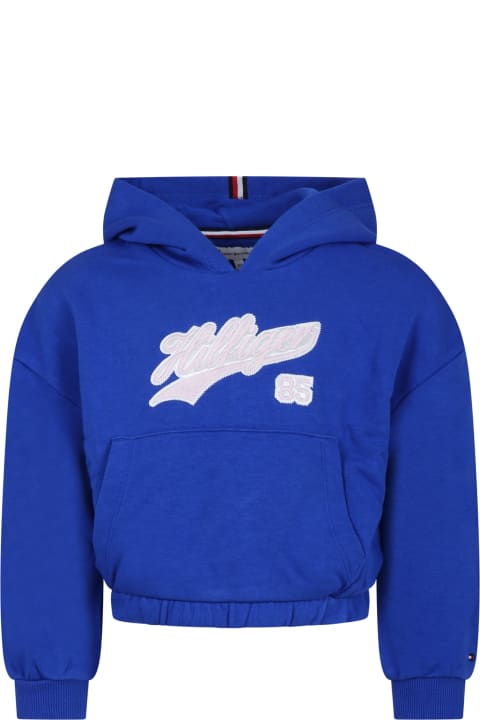 Tommy Hilfiger for Kids Tommy Hilfiger Light Blue Sweatshirt For Girl With Logo Print