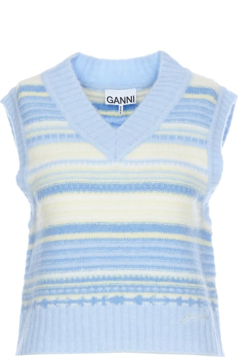 Ganni for Women Ganni Soft Wool Striped Vest