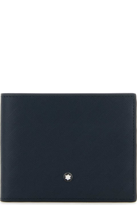 Wallets for Men Montblanc Blue Leather Wallet