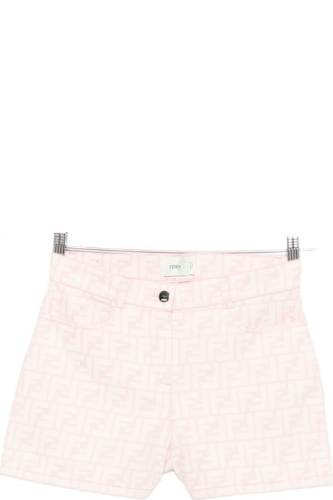 Homeware Fendi Fendi Kids Junior Shorts In Pink Cotton Denim.