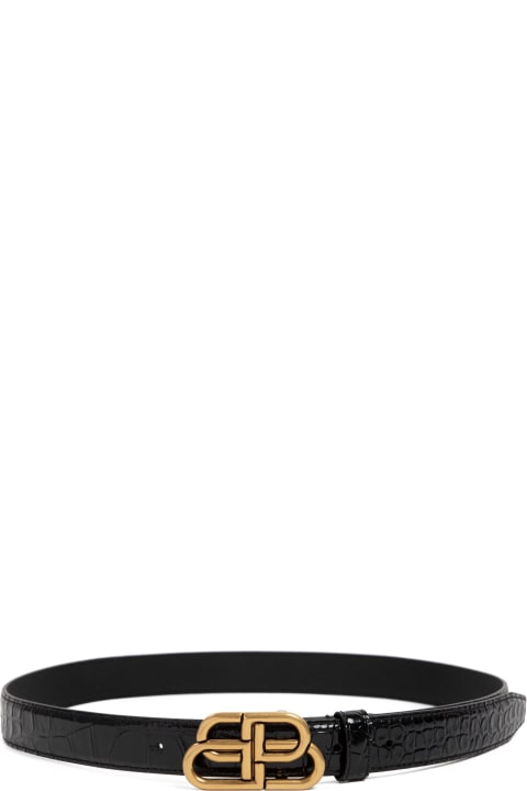 Balenciaga Accessories for Women Balenciaga Black Leather Bb Belt