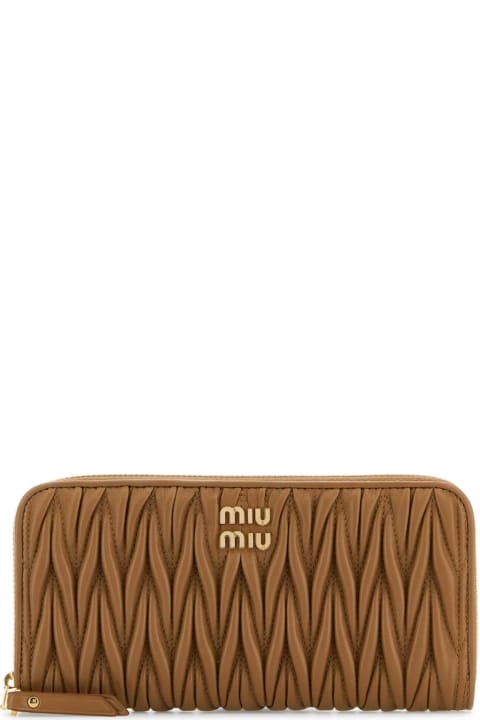 Miu Miu إكسسوارات لـ السيدات Miu Miu Caramel Nappa Leather Wallet