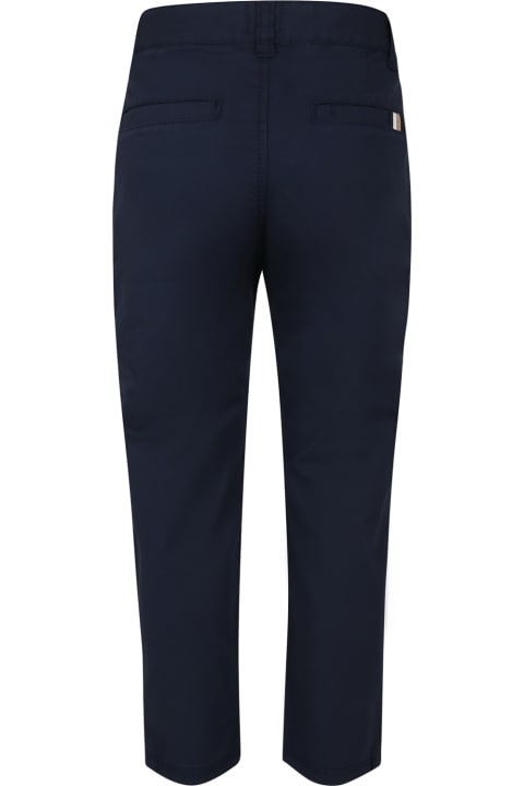 Bottoms for Boys Hugo Boss Blue Trousers For Boy With Logo Detail