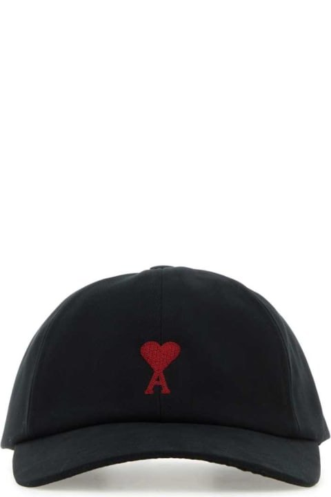 Ami Alexandre Mattiussi Hats for Men Ami Alexandre Mattiussi Black Cotton Baseball Cap