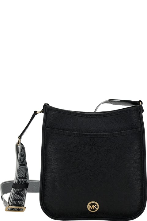 MICHAEL Michael Kors for Women MICHAEL Michael Kors Black Crossbody Bag With Mk Logo Detail In Hammered Leather Woman