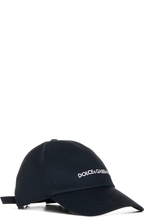 Hats for Men Dolce & Gabbana Logo Embroidered Baseball Cap