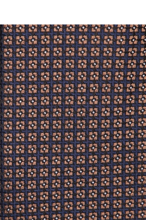 Canali for Men Canali Micro Check Brown Tie